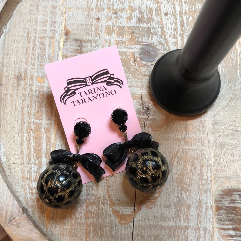 Tarina Tarantino Leopard Ball Earrings